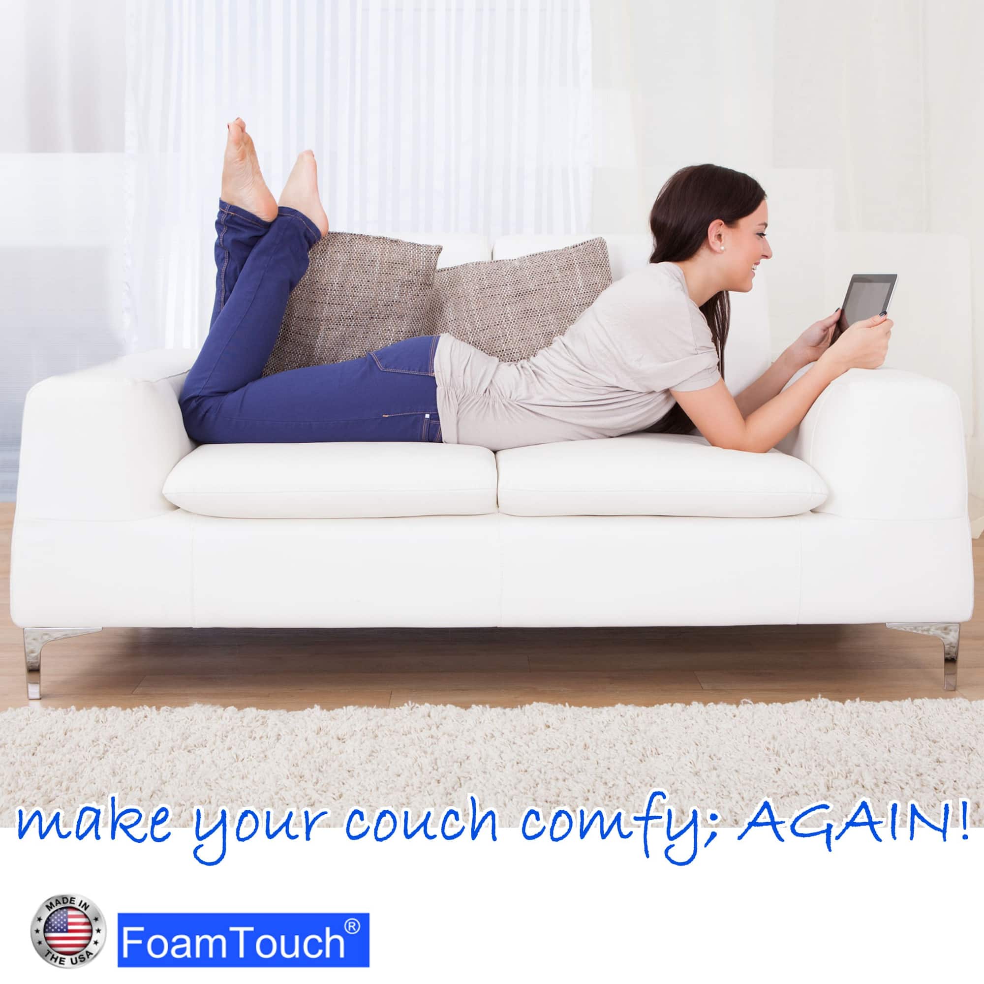 FoamTouch® 1" x 36" x 84" High Density Upholstery Foam
